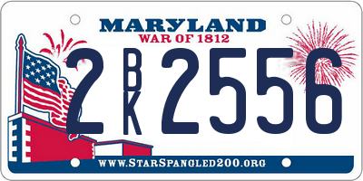 MD license plate 2BK2556