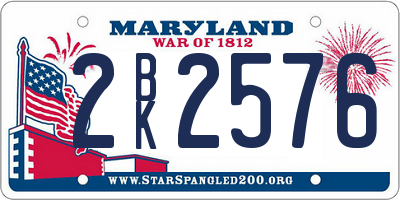 MD license plate 2BK2576