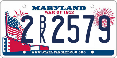 MD license plate 2BK2579