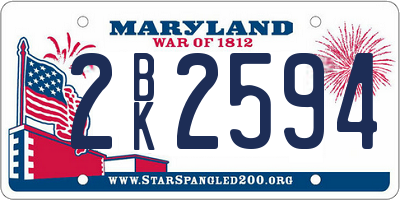 MD license plate 2BK2594