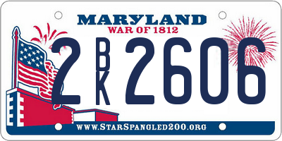 MD license plate 2BK2606