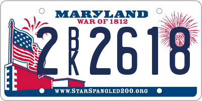 MD license plate 2BK2618