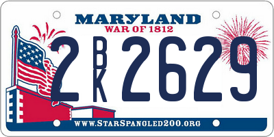 MD license plate 2BK2629