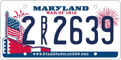 MD license plate 2BK2639