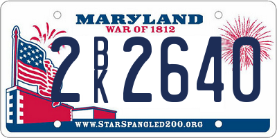 MD license plate 2BK2640