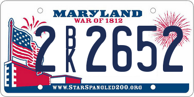 MD license plate 2BK2652