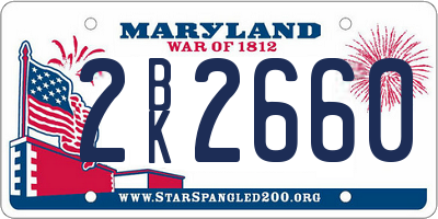 MD license plate 2BK2660