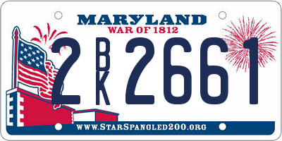 MD license plate 2BK2661