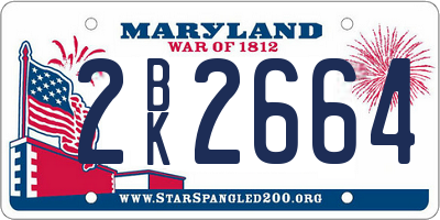 MD license plate 2BK2664