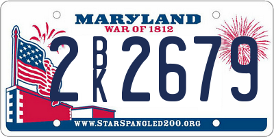 MD license plate 2BK2679