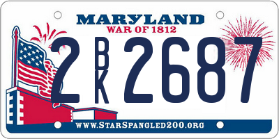 MD license plate 2BK2687