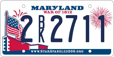 MD license plate 2BK2711