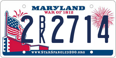 MD license plate 2BK2714