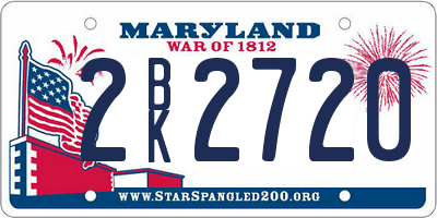 MD license plate 2BK2720