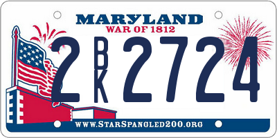 MD license plate 2BK2724