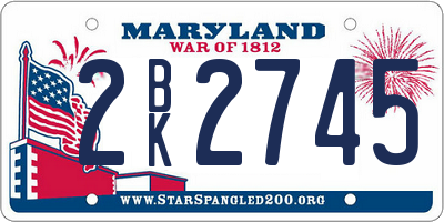 MD license plate 2BK2745