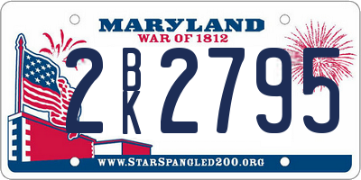 MD license plate 2BK2795