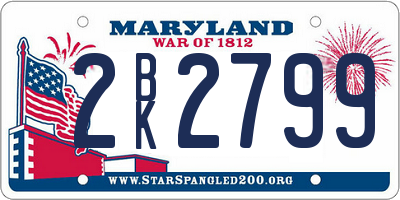 MD license plate 2BK2799