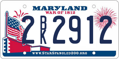 MD license plate 2BK2912