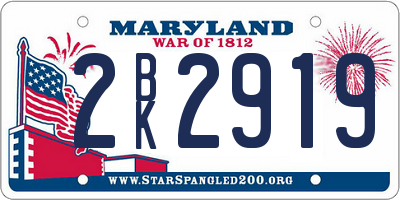 MD license plate 2BK2919