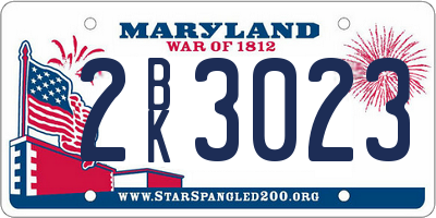 MD license plate 2BK3023