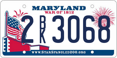 MD license plate 2BK3068