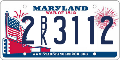 MD license plate 2BK3112