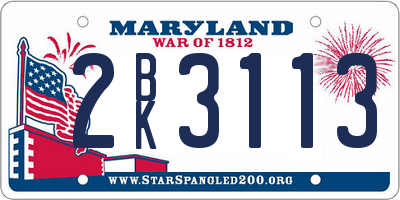 MD license plate 2BK3113
