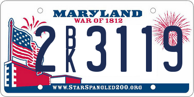 MD license plate 2BK3119