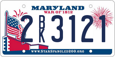 MD license plate 2BK3121