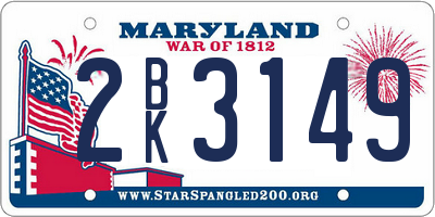 MD license plate 2BK3149