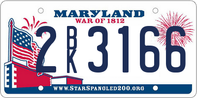 MD license plate 2BK3166