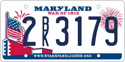 MD license plate 2BK3179