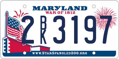MD license plate 2BK3197