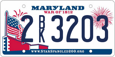MD license plate 2BK3203