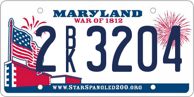 MD license plate 2BK3204