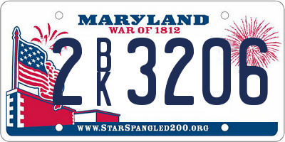 MD license plate 2BK3206