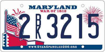 MD license plate 2BK3215