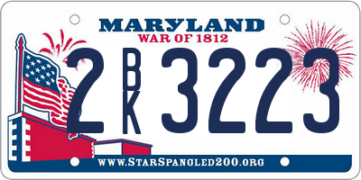 MD license plate 2BK3223