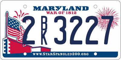 MD license plate 2BK3227
