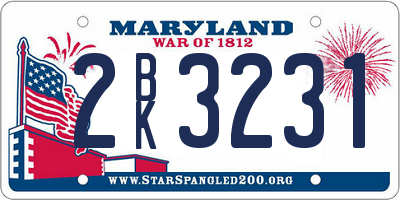 MD license plate 2BK3231
