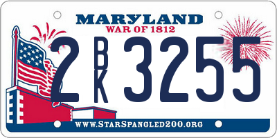 MD license plate 2BK3255