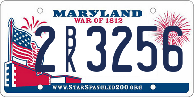MD license plate 2BK3256