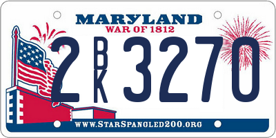 MD license plate 2BK3270