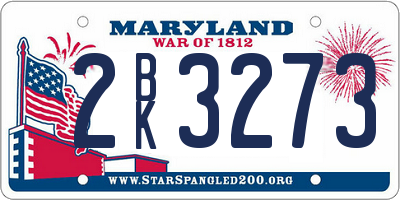 MD license plate 2BK3273