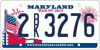 MD license plate 2BK3276
