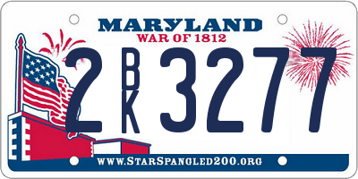 MD license plate 2BK3277
