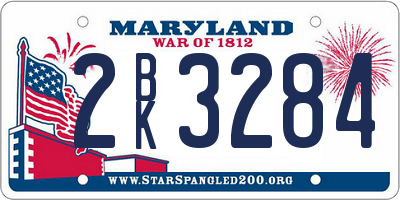 MD license plate 2BK3284