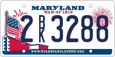 MD license plate 2BK3288