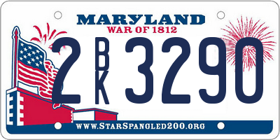 MD license plate 2BK3290